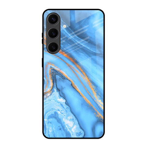 Vibrant Blue Marble Glossy Case for Samsung Galaxy S24 Plus 5G