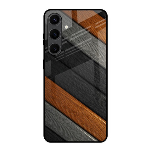 Tri Color Wood Glossy Case for Samsung Galaxy S24 Plus 5G