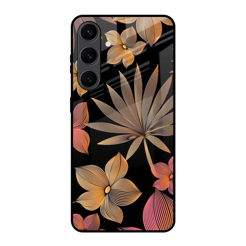 Lines Pattern Flowers Glossy Case for Samsung Galaxy S24 Plus 5G