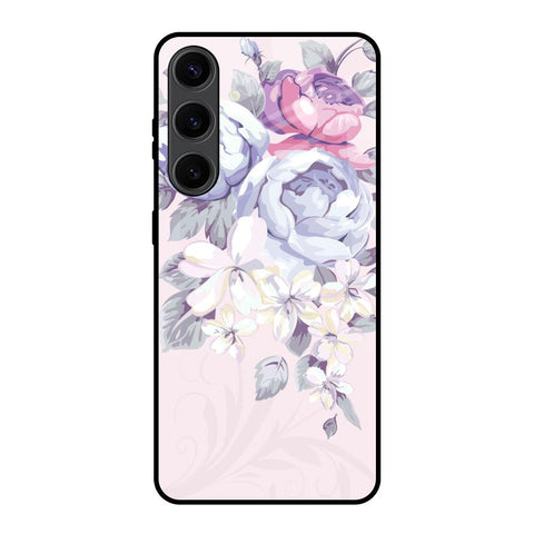 Elegant Floral Glossy Case for Samsung Galaxy S24 Plus 5G