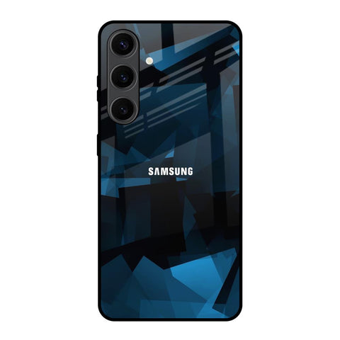 Polygonal Blue Box Glossy Case For Samsung Galaxy S24 Plus 5G