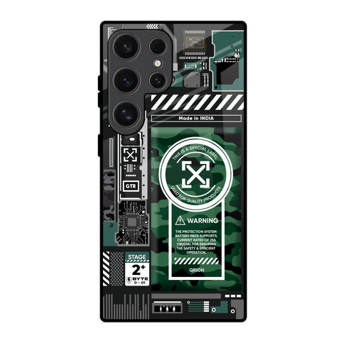 Green Camo Circuit Glossy Case for Samsung Galaxy S24 Ultra 5G