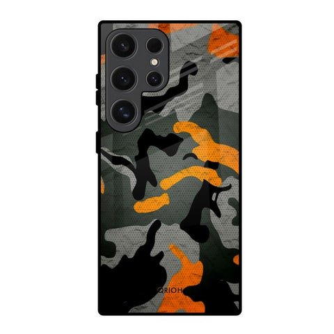 Camouflage Orange Glossy Case For Samsung Galaxy S24 Ultra 5G