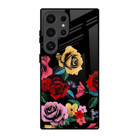 Floral Decorative Glossy Case For Samsung Galaxy S24 Ultra 5G