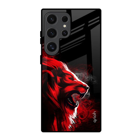 Red Angry Lion Glossy Case for Samsung Galaxy S24 Ultra 5G