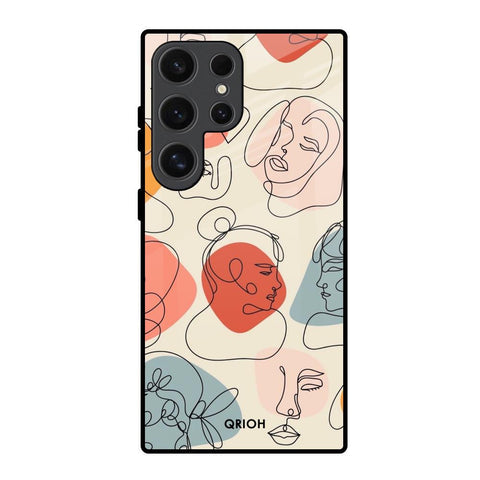Abstract Faces Glossy Case for Samsung Galaxy S24 Ultra 5G