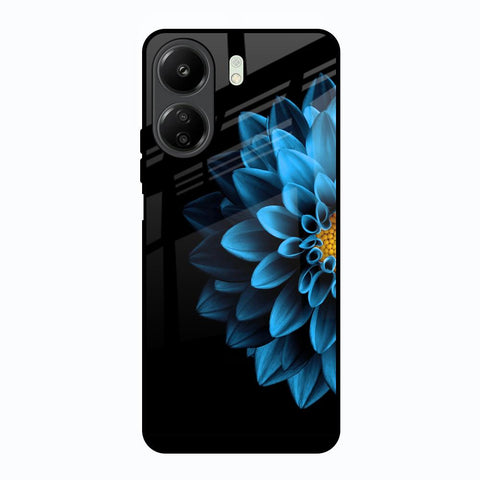 Half Blue Flower Glossy Case for Redmi 13C