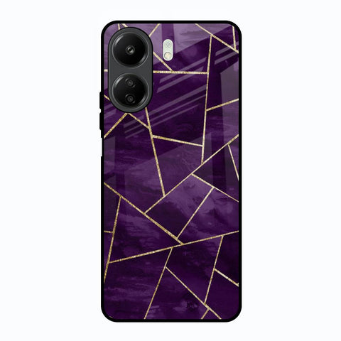 Geometric Purple Glossy Case For Redmi 13C