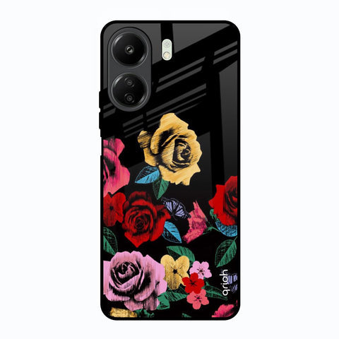 Floral Decorative Glossy Case For Redmi 13C