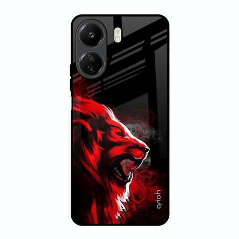 Red Angry Lion Glossy Case for Redmi 13C