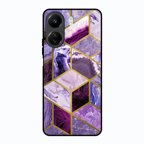 Purple Rhombus Marble Glossy Case for Redmi 13C