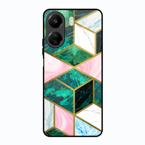 Seamless Green Marble Glossy Case for Redmi 13C