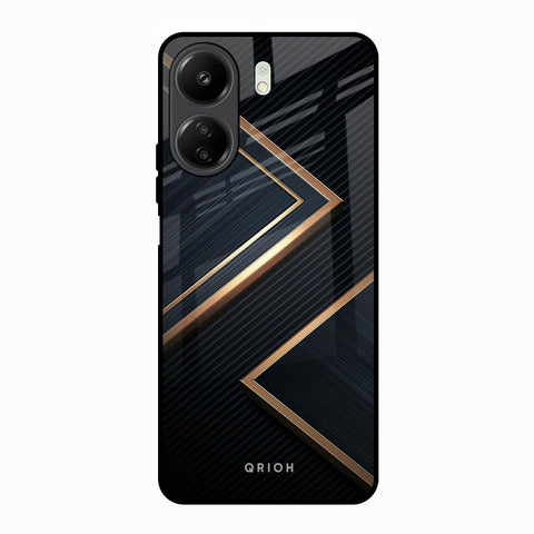 Sleek Golden & Navy Glossy Case for Redmi 13C