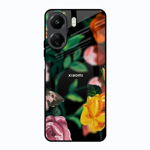 Flowers & Butterfly Glossy Case for Redmi 13C