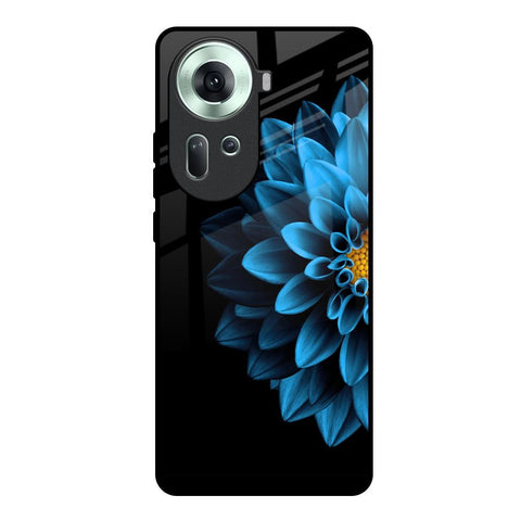 Half Blue Flower Glossy Case for Oppo Reno11 5G