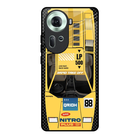 Yellow Racing Car Glossy Case for Oppo Reno11 5G