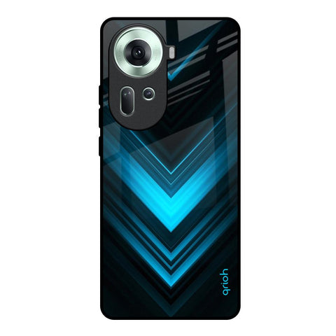 Vertical Blue Arrow Glossy Case For Oppo Reno11 5G