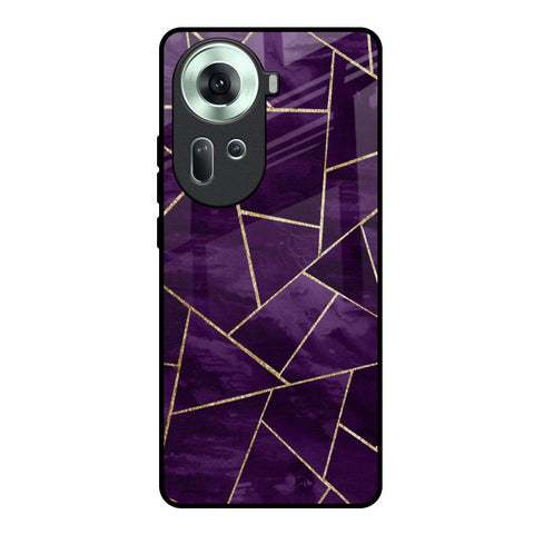 Geometric Purple Glossy Case For Oppo Reno11 5G