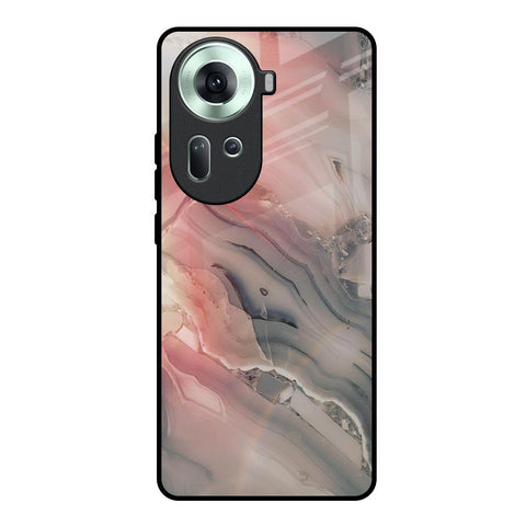 Pink And Grey Marble Glossy Case For Oppo Reno11 5G