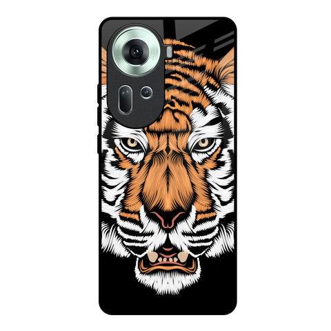 Angry Tiger Glossy Case For Oppo Reno11 5G