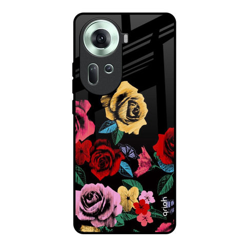 Floral Decorative Glossy Case For Oppo Reno11 5G