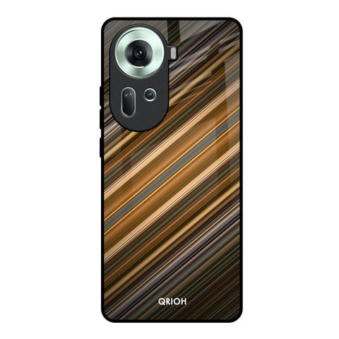 Diagonal Slash Pattern Glossy Case for Oppo Reno11 5G