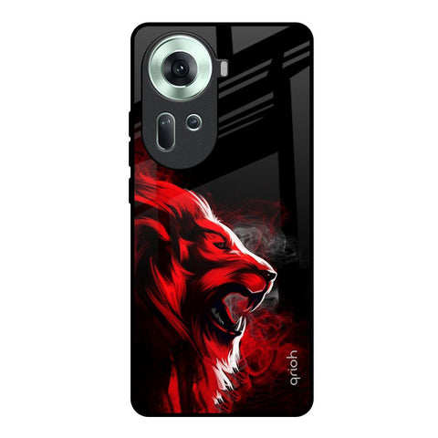 Red Angry Lion Glossy Case for Oppo Reno11 5G