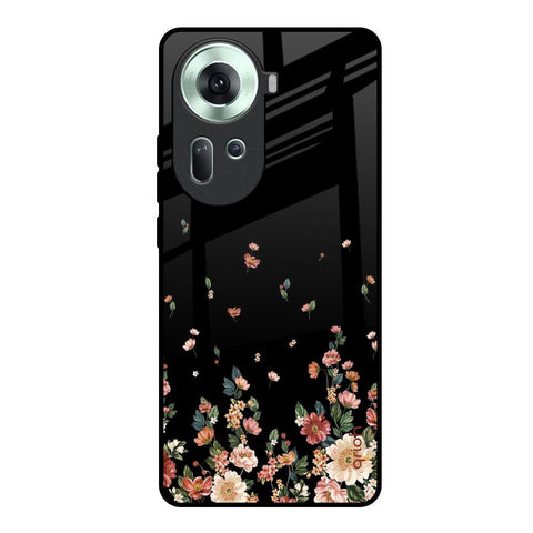 Floating Floral Print Glossy Case for Oppo Reno11 5G