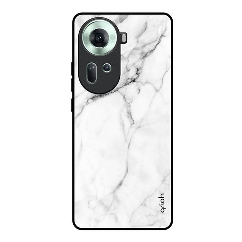 Modern White Marble Glossy Case for Oppo Reno11 5G