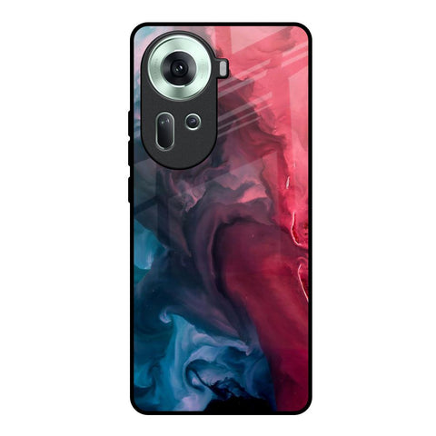 Blue & Red Smoke Glossy Case for Oppo Reno11 5G