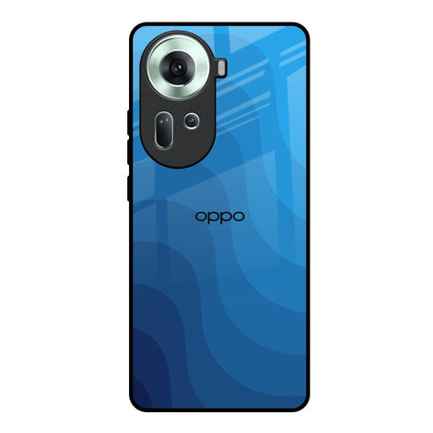 Blue Wave Abstract Glossy Case for Oppo Reno11 5G