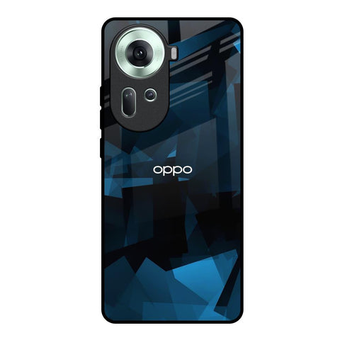 Polygonal Blue Box Glossy Case For Oppo Reno11 5G