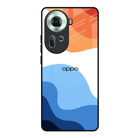 Wavy Color Pattern Glossy Case for Oppo Reno11 5G