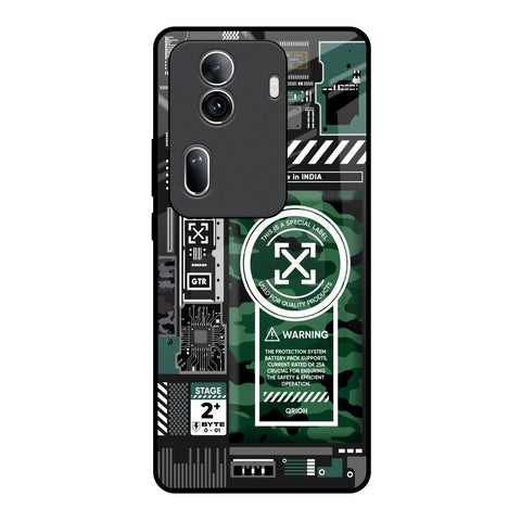 Green Camo Circuit Glossy Case for Oppo Reno11 Pro 5G