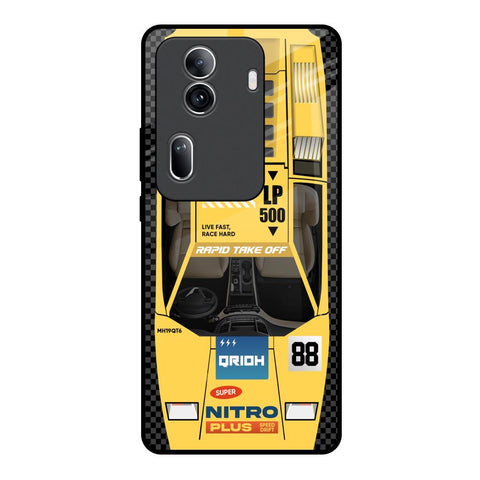 Yellow Racing Car Glossy Case for Oppo Reno11 Pro 5G