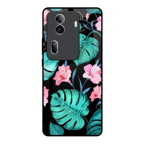 Tropical Leaves & Pink Flowers Glossy Case for Oppo Reno11 Pro 5G