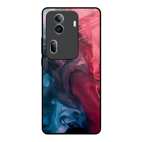 Blue & Red Smoke Glossy Case for Oppo Reno11 Pro 5G
