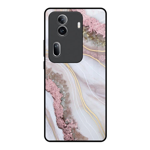 Pink & Gold Gllitter Marble Glossy Case for Oppo Reno11 Pro 5G
