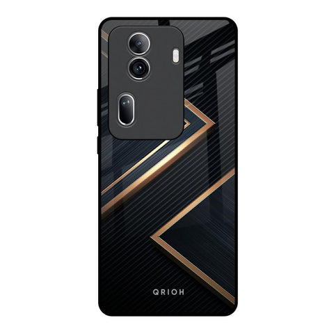 Sleek Golden & Navy Glossy Case for Oppo Reno11 Pro 5G