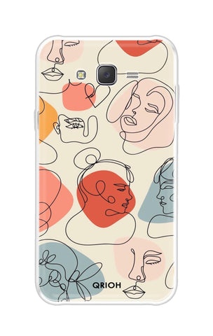 Abstract Faces Soft Cover for Samsung J7