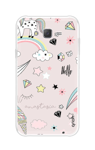 Unicorn Doodle Soft Cover For Samsung J7