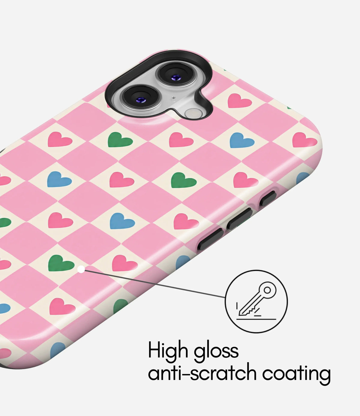 Love Grid Premium Tough Shining Phone Case (Double Layer) Available For All iPhone Models