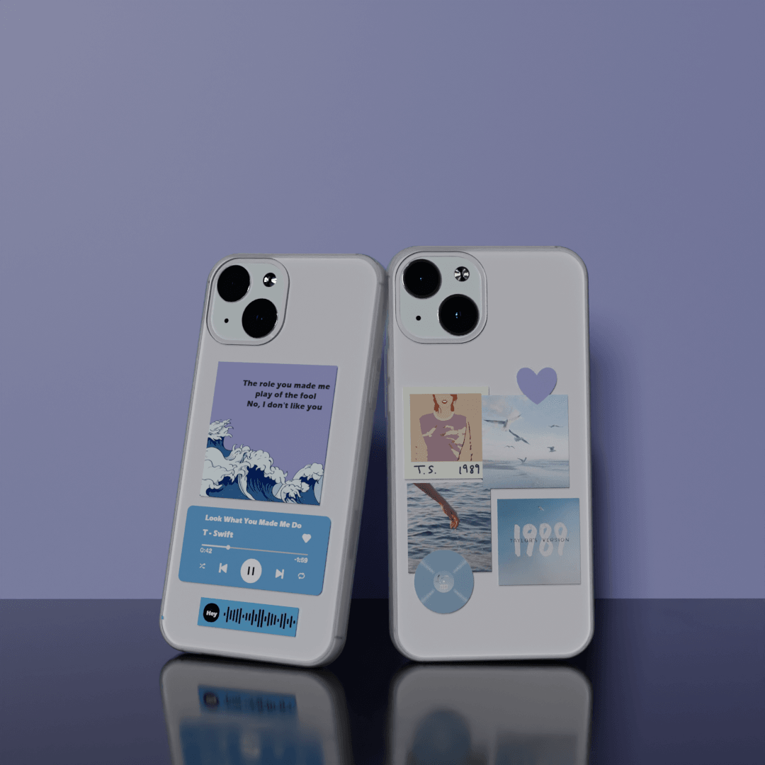 Ocean Blue T-Swift - Combo Soft Transparent Silicon Case Acrylic (Anti Yellow)