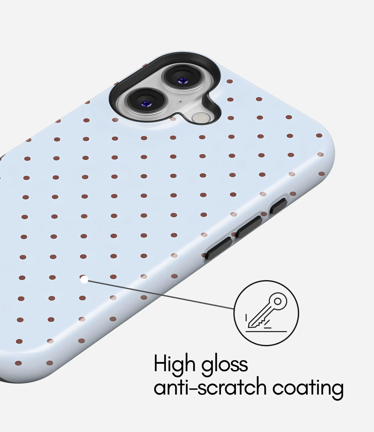 Blueberry Cocoa Dots Premium Tough Shining Phone Case (Double Layer) Available For All iPhone Models