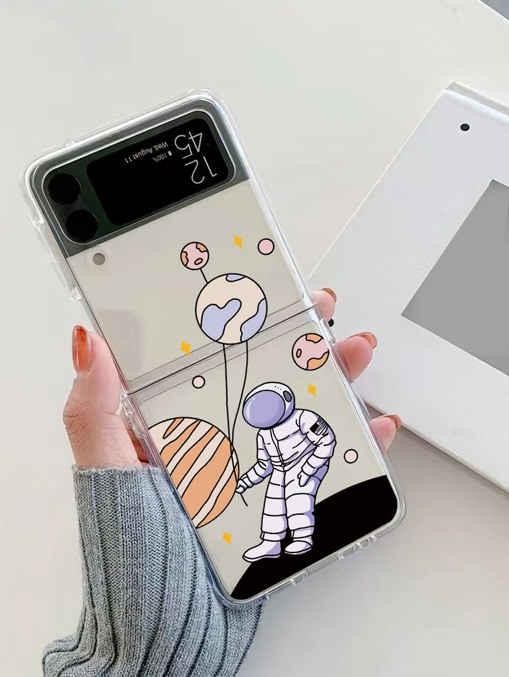 Astronaut Pattern Clear Phone Case | Samsung Galaxy Z Flip 3 / 4 / 5 / 6