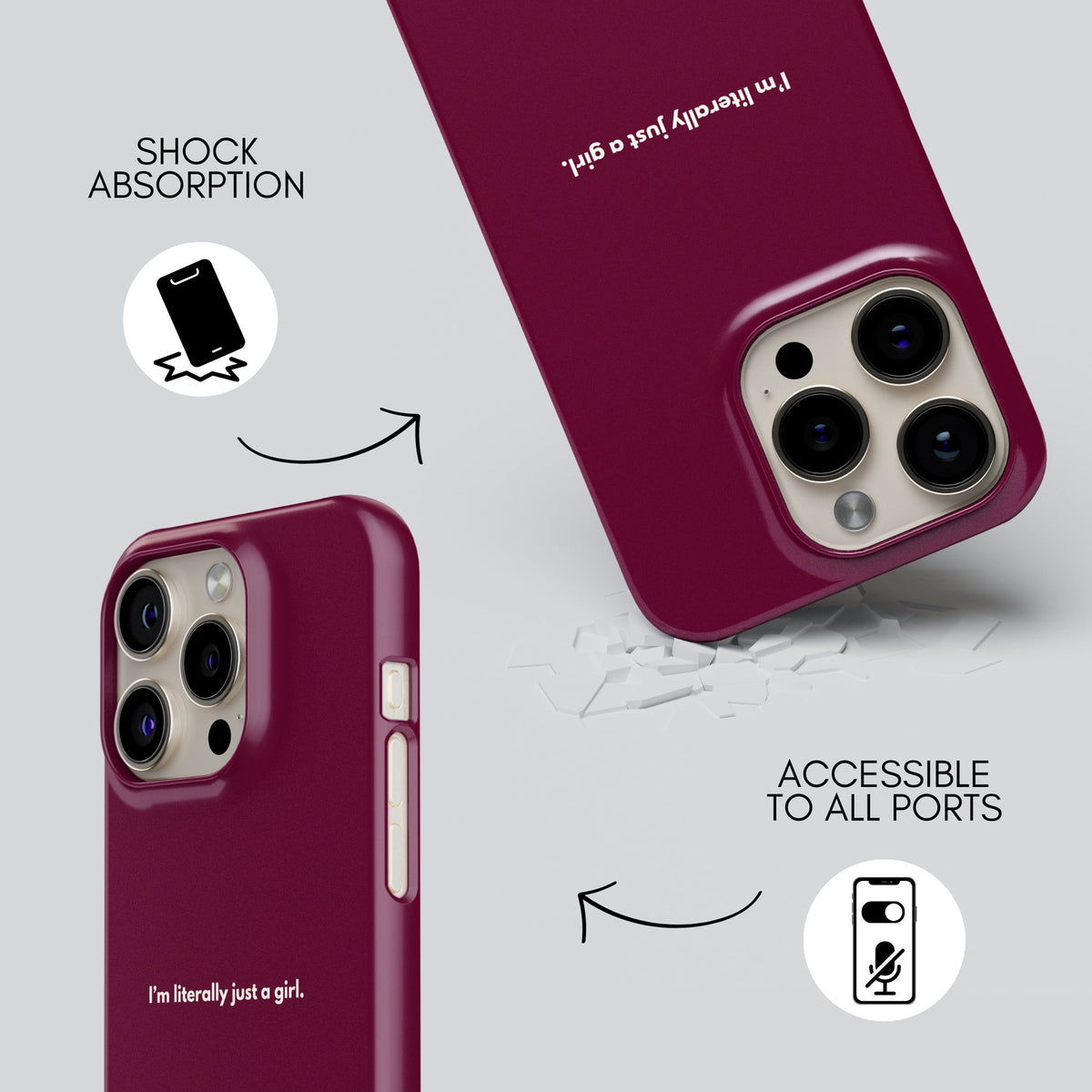 Literally Premium Tough Shining Phone Case (Double Layer) Available For All iPhone Models