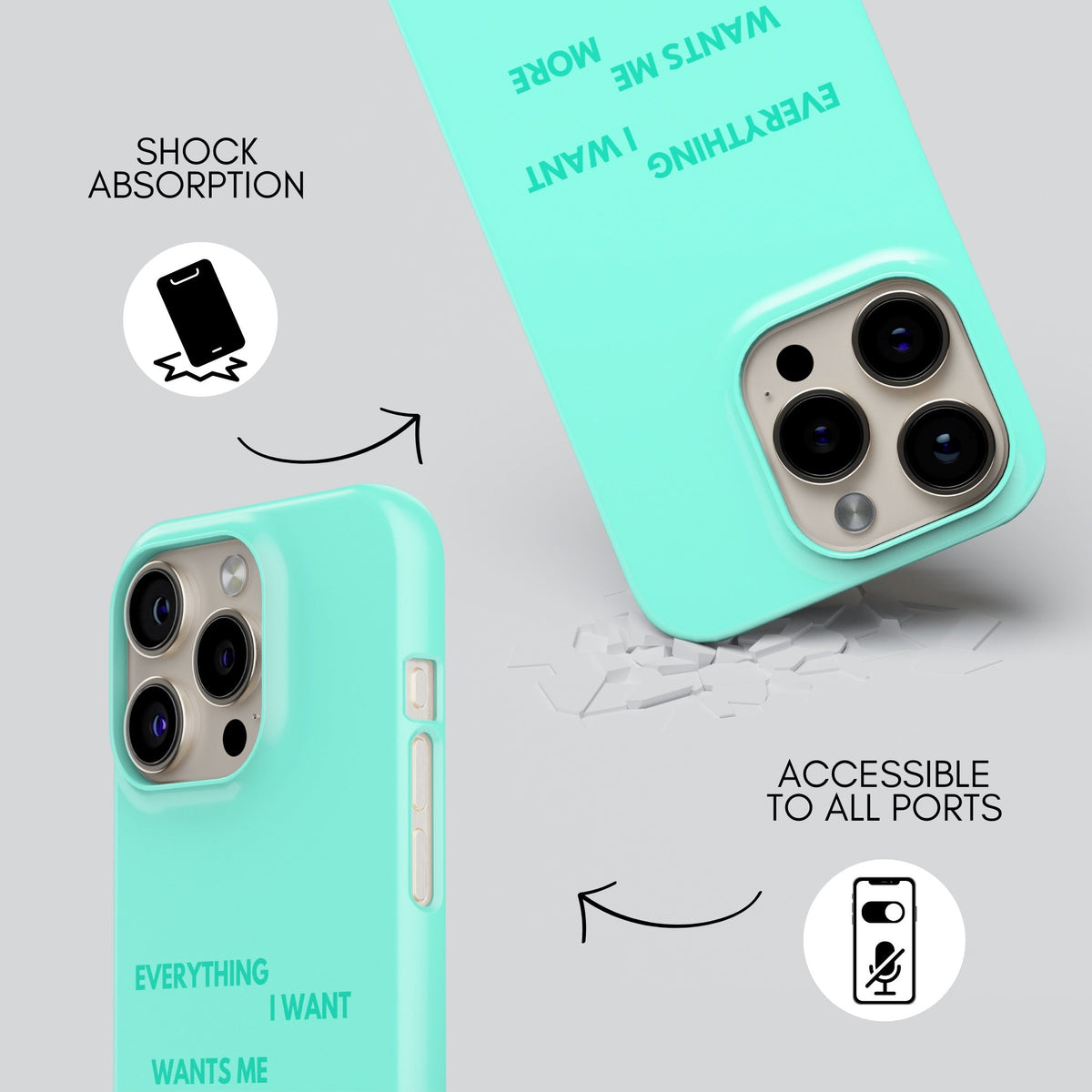 Aqua Premium Tough Shining Phone Case (Double Layer) Available For All iPhone Models