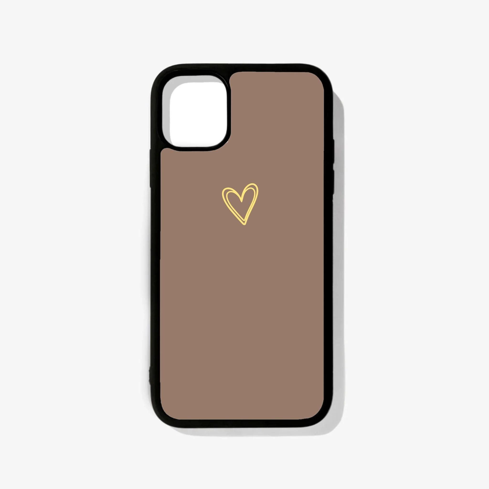 Mini Heart Brown Glass Case - Case On