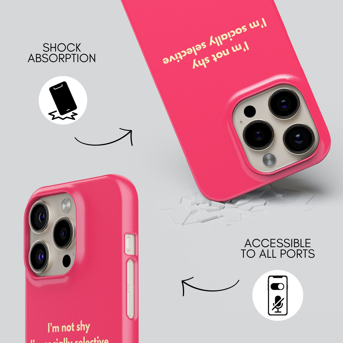 Coral Premium Tough Shining Phone Case (Double Layer) Available For All iPhone Models
