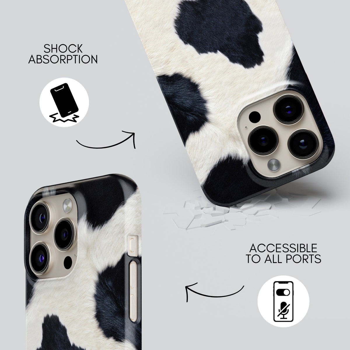 Dairy Premium Tough Shining Phone Case (Double Layer) Available For All iPhone Models